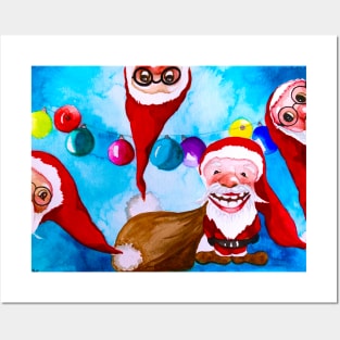 Santa clause group Posters and Art